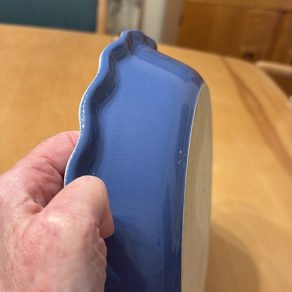 Emile Henry White and Blue Ceramic 9” Pie Dish - Picture 2 of 5